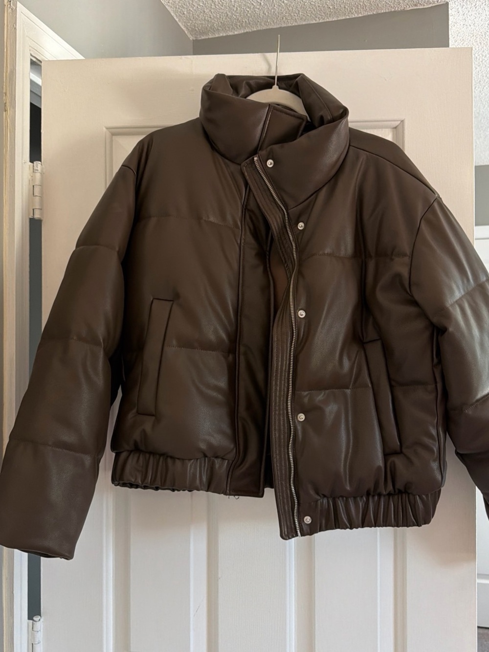 Abercrombie & Fitch Ultra Vegan Leather Jacket in Brown